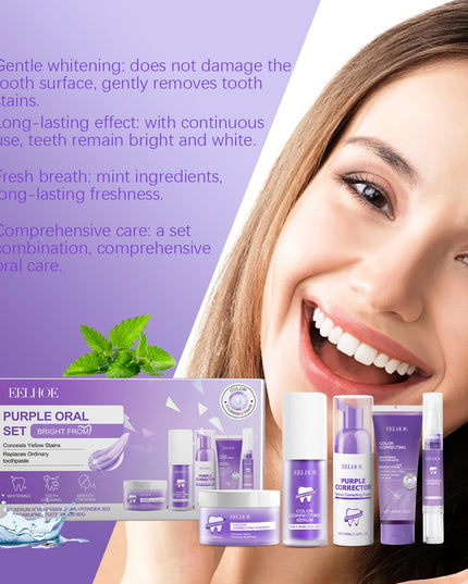 Eelhoe Purple Toned Teeth Set Clean Teeth Breath Care Mouth Clean Mouth Care