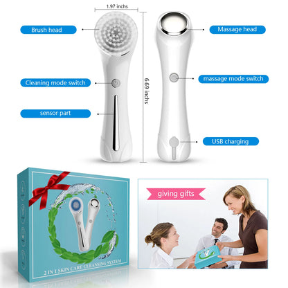 3-in-1 Facial Cleansing Brush – Waterproof, Rechargeable, Deep Clean & Exfoliate