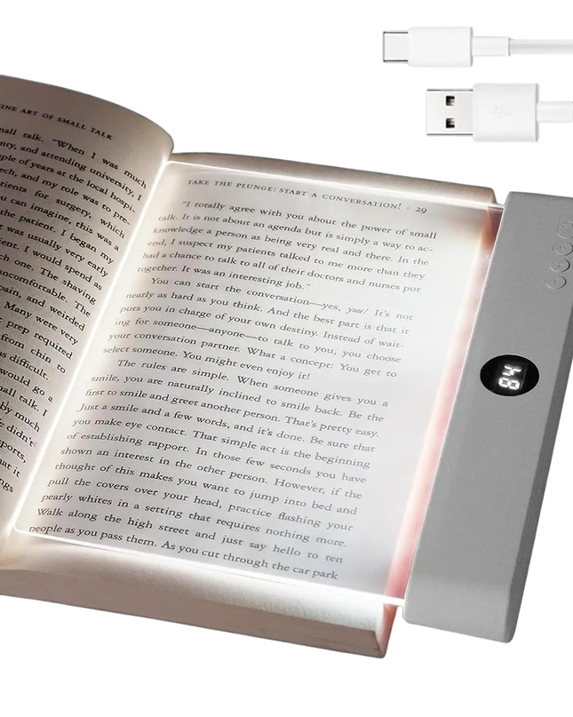 LED Book Light and Night Light 2 in 1, 3 Color Temperatures & Stepless Dimming, USB Rechargeable Reading Light with Timer