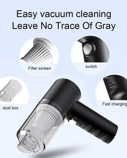 120W High-Power Cordless Handheld Vacuum Cleaner – Portable Wireless Car  Cleaning with Strong Suction