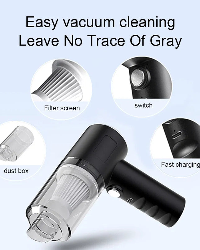 120W High-Power Cordless Handheld Vacuum Cleaner – Portable Wireless Car  Cleaning with Strong Suction