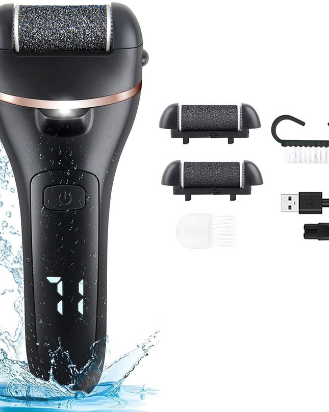 Electric Foot Grinder And Callus Remover, Electric Foot Polisher, Rechargeable Foot Washing And Pedicure Kit, Suitable For Cracked Heels And Dead Skin, With 3 Roller Heads