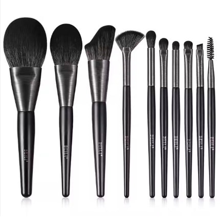 BEILI Low MOQ Ship Fast Custom High Quality Make Up Brushes Wholesale Wood Handle Premium Natural10pcs Makeup Brush