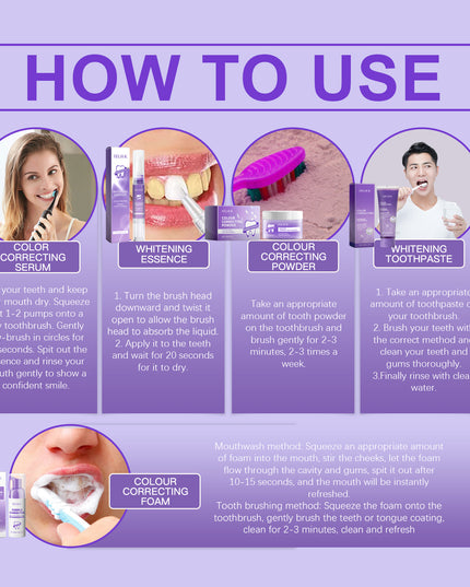 Eelhoe Purple Toned Teeth Set Clean Teeth Breath Care Mouth Clean Mouth Care