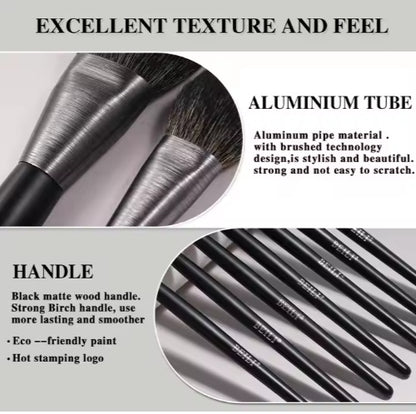 BEILI 10-Piece Makeup Brush Set – Premium Quality, Wooden Handle