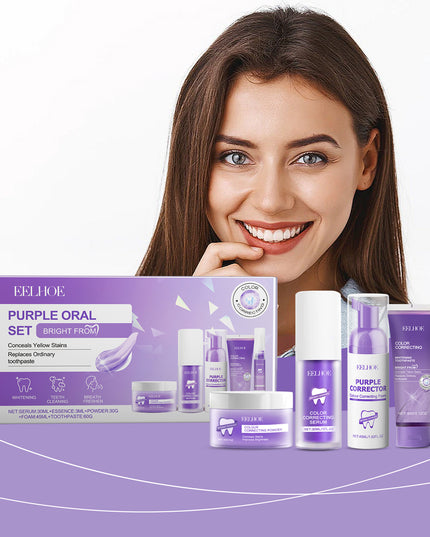 Eelhoe Purple Toned Teeth Set Clean Teeth Breath Care Mouth Clean Mouth Care