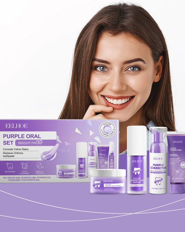Eelhoe Purple Toned Teeth Set Clean Teeth Breath Care Mouth Clean Mouth Care