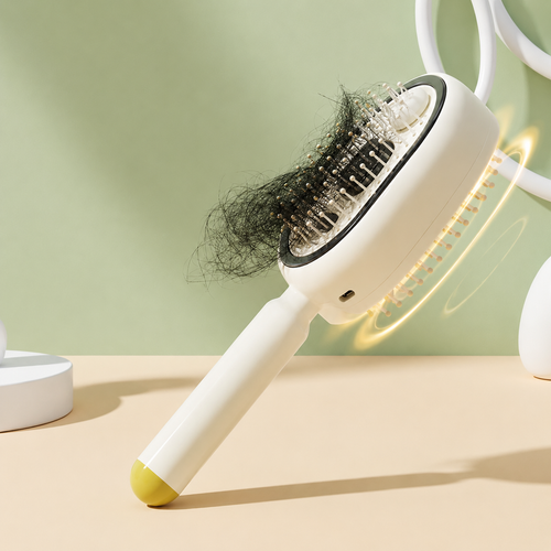 Self-Cleaning Pet Hair Removal Brush – Effortless Grooming Tool for Cats & Dogs