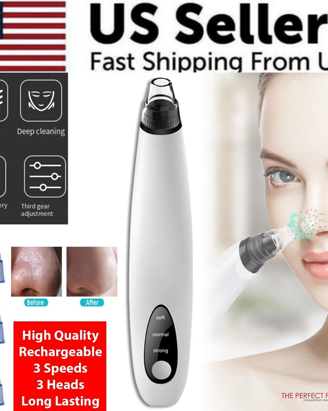 Electric Blackhead Remover Cleaner Face Diamond Pore Vacuum Suction White Heads