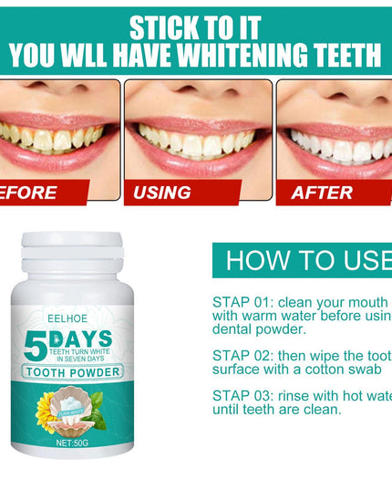 Whitening Tooth Powder Cleans Teeth, Removes Dirt And Plaque, And Freshens Breath
