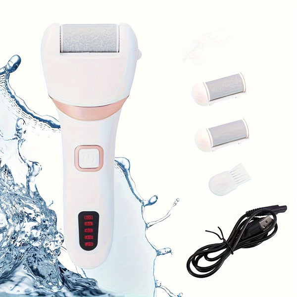 Electric Callus Remover – Rechargeable Foot Grinder with 3 Roller Heads
