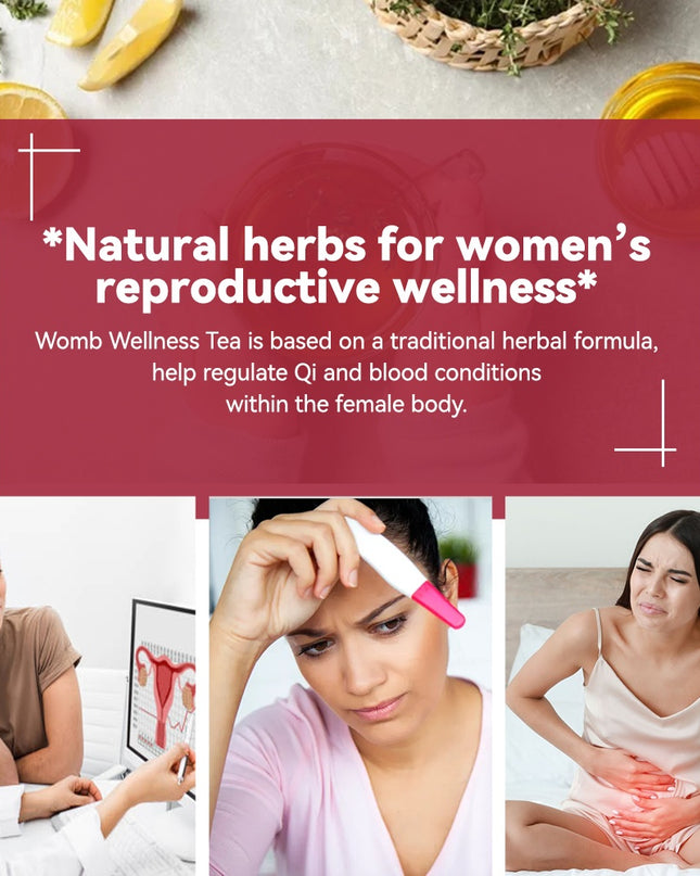 Chinaherbs Natural Womb Tea Female Period Menstrual Cramps Warmer Hormone Balance Glowing Beauty Care Packaged In Bag