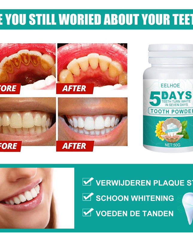 Whitening Tooth Powder Cleans Teeth, Removes Dirt And Plaque, And Freshens Breath