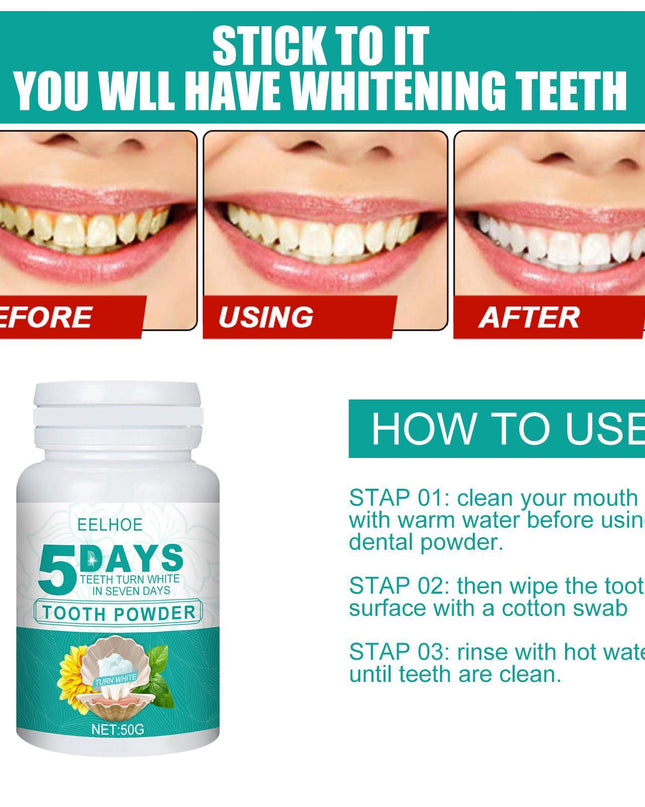 Whitening Tooth Powder Cleans Teeth, Removes Dirt And Plaque, And Freshens Breath
