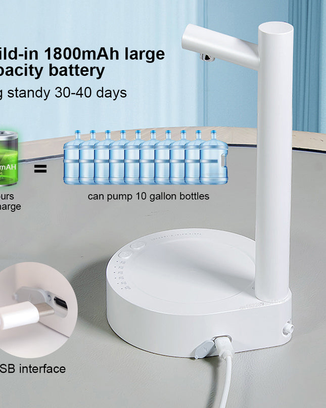 Desk Dispenser Electric Water Gallon Automatic Water Bottle Dispenser Rechargeable Water Dispenser