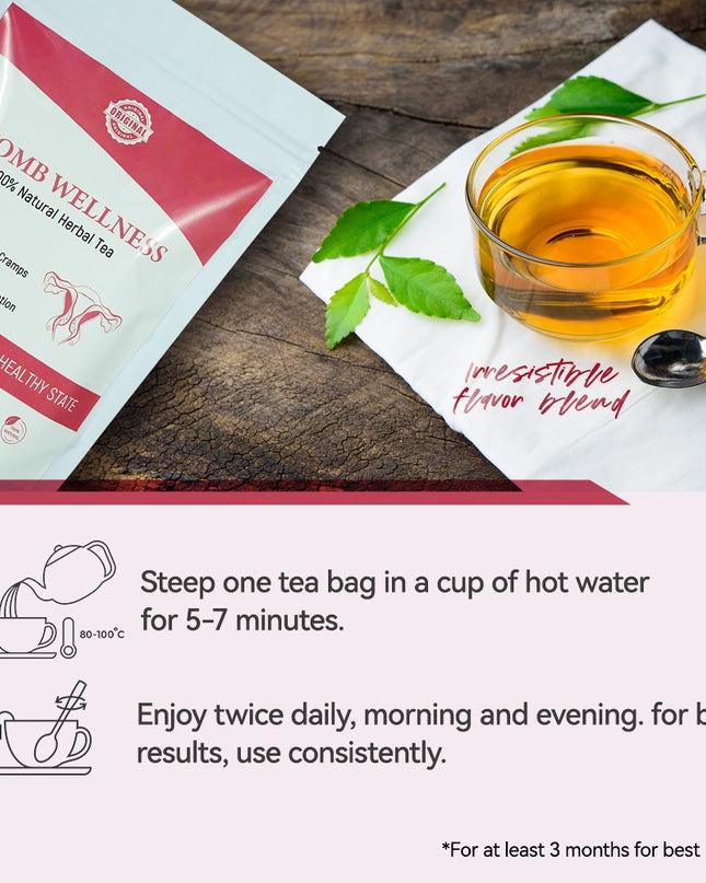 Chinaherbs Natural Womb Tea Female Period Menstrual Cramps Warmer Hormone Balance Glowing Beauty Care Packaged In Bag