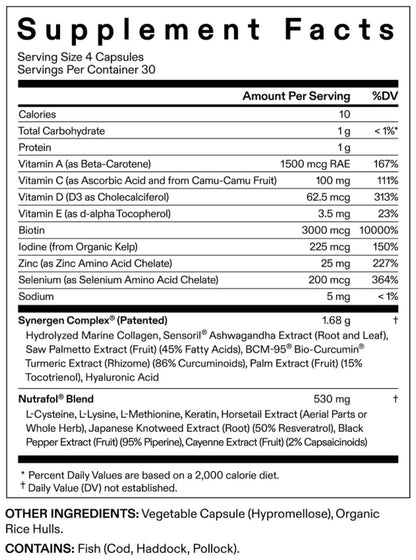 Nutrafol Women Hair Growth Nutraceutical Dietary Supplement 120 Capsules