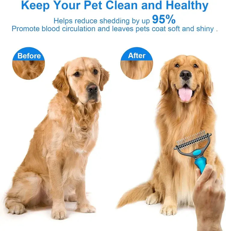 Self-Cleaning Pet Grooming Deshedding Comb