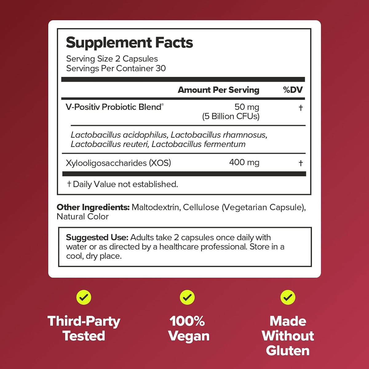 O Positiv Health URO Vaginal Probiotic Capsules (60 Vegan Capsules)