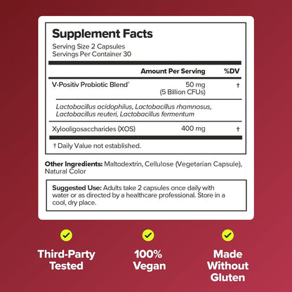 O Positiv Health URO Vaginal Probiotic Capsules (60 Vegan Capsules)