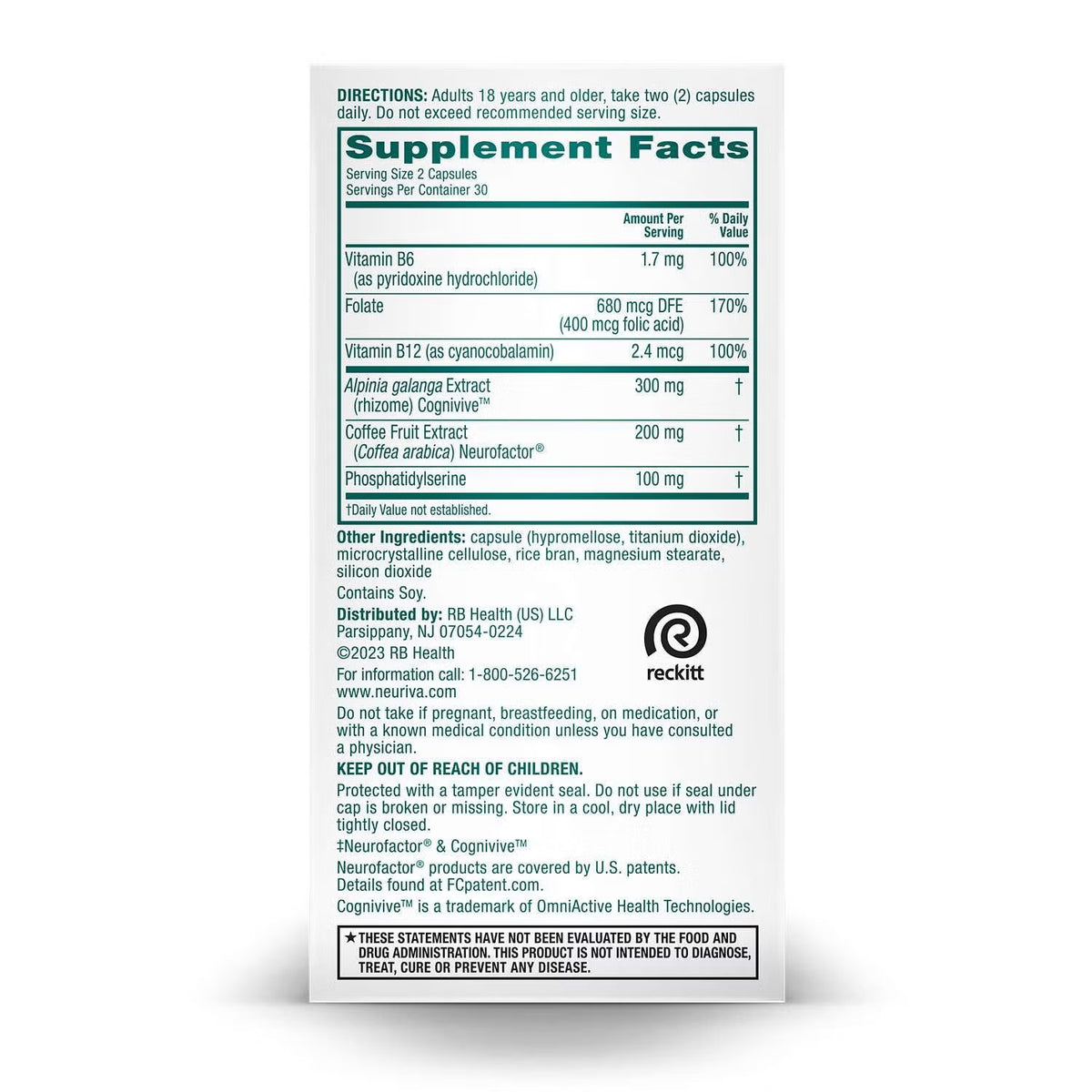 Neuriva Brain Health Ultra - 60 Capsules (30 Servings)