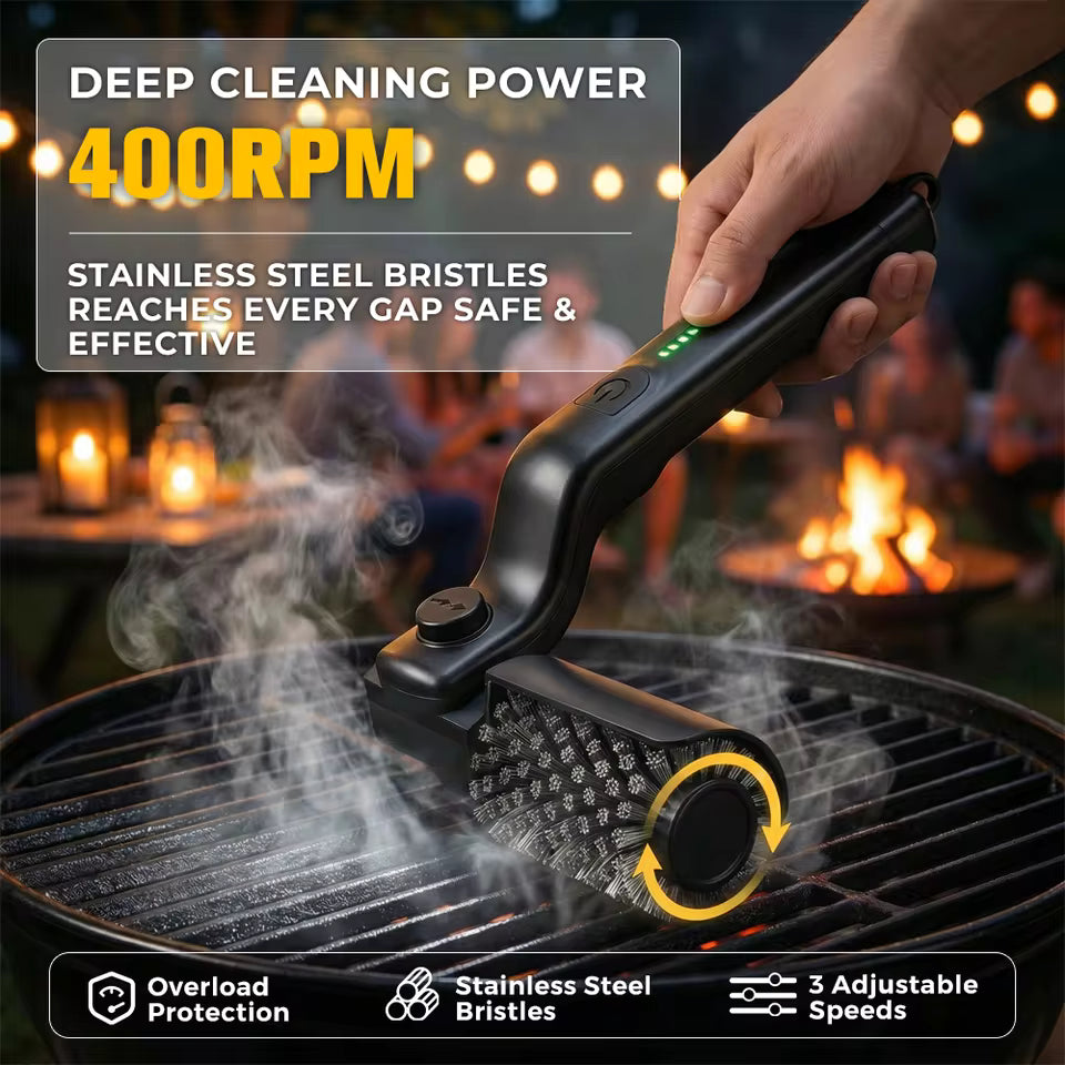 Electric Grill Cleaning Brush with Rotating Head