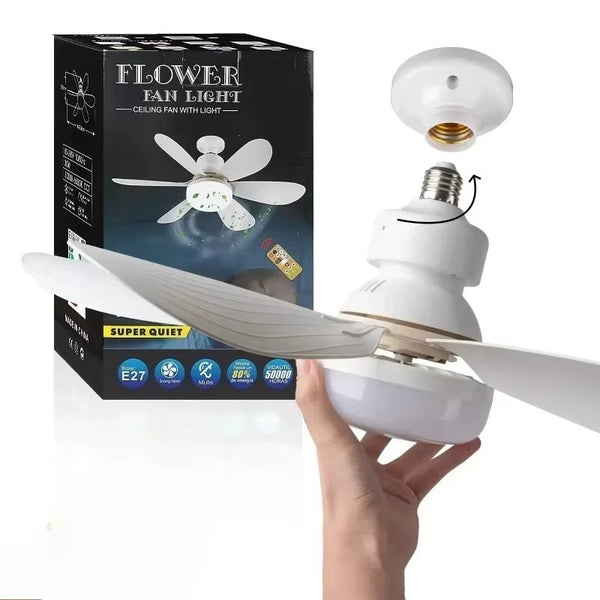 30W LED Ceiling Fan Light with Remote & Dimmable E27 Bulb