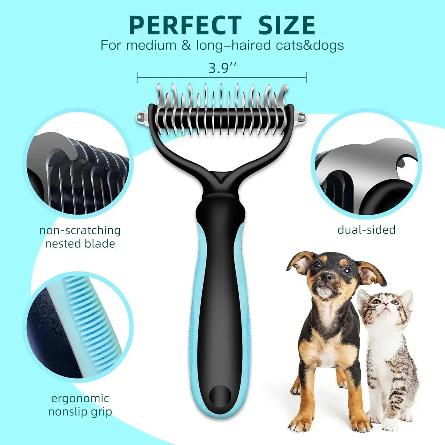 Self-Cleaning Pet Grooming Deshedding Comb