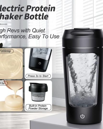 650ML Electric Protein Shaker – USB Rechargeable, Smooth Lumps-Free Shakes