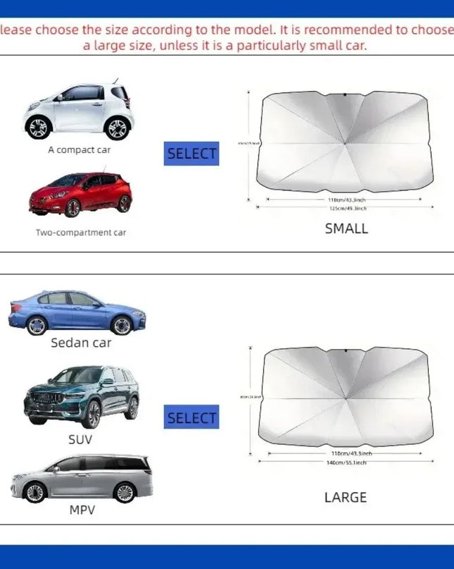 Car Window Sunshade Sun Shade Visor Windshield Cover Auto Car SunShade Foldable UV Umbrella